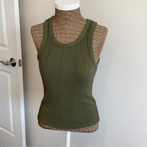 NWT ANTHROPOLOGIE TANK PETITE XSMALL GREEN